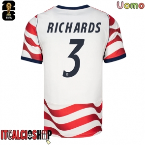 Stati Uniti Chris Richards #3 Prima Maglia Mondiali 2026 Manica Corta